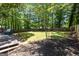 Lush backyard with trees providing shade and a glimpse of the patio at 4031 E Meadow Dr, Duluth, GA 30096