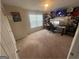 A bedroom with carpet, a window, and decor on the walls at 5470 Hilltop Pass, Fairburn, GA 30213