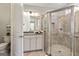 Bathroom featuring a glass enclosed shower and modern vanity at 123 Mulberry Ct, Peachtree City, GA 30269