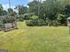 A spacious backyard with lawn, gardens and a swing at 2334 Connally Dr, East Point, GA 30344