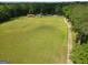 Aerial view of vast green field with tree line and private driveway; ideal for a sprawling estate or hobby farm at 1572 Hines Rd, Moreland, GA 30259