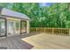 Spacious wooden deck offers an ideal outdoor living space and wooded views at 1572 Hines Rd, Moreland, GA 30259