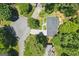 An aerial view of a home with a large backyard surrounded by mature trees at 1850 Linnet Ne Ct, Roswell, GA 30075
