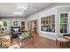 Spacious living room features lots of natural light, hardwood floors, and comfortable seating at 1850 Linnet Ne Ct, Roswell, GA 30075