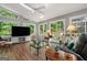 Large living room featuring lots of windows, hardwood floors, and recessed lighting at 1850 Linnet Ne Ct, Roswell, GA 30075