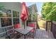 Relaxing deck area with table, chairs, and a view of the backyard at 832 Windy Mill Ct, Temple, GA 30179