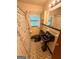 Vintage bathroom with black fixtures and black and white tile at 5141 Hiram Lithia Springs Rd, Powder Springs, GA 30127