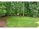 Lush backyard surrounded by trees at 3210 Roseheath Ln, Lithonia, GA 30038