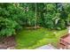 Expansive backyard featuring lush greenery and mature trees, perfect for outdoor activities and serene relaxation at 3210 Roseheath Ln, Lithonia, GA 30038