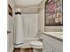 Full bathroom with white cabinets, granite countertops, and shower/tub combo at 234 Thyme Leaf Way, Locust Grove, GA 30248