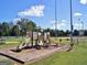 Community playground with play equipment, slides and swings, and sports field at 234 Thyme Leaf Way, Locust Grove, GA 30248