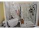 Bathroom showcasing a modern bathtub and separate shower with marble walls at 350 Ridgemont Dr, Fayetteville, GA 30215