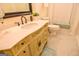 Bathroom showcasing vanity with decorative moldings and granite top at 350 Ridgemont Dr, Fayetteville, GA 30215