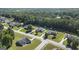 An aerial view showcasing neighborhood homes with spacious, well-kept yards at 1108 The By Way, Mcdonough, GA 30252