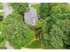 Aerial view of a home surrounded by lush trees, showcasing the property's landscaping and neighborhood setting at 750 Highview Ct, Woodstock, GA 30189
