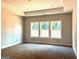 Bedroom featuring three large windows overlooking wooded backyard and trey ceiling at 1705 Lake Dow Rd, Mcdonough, GA 30252