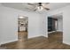 Open floor plan featuring dining room with kitchen and living room views at 5180 Ash St, Forest Park, GA 30297