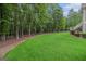 Expansive backyard featuring lush green lawn bordered by mature trees, offering a serene and private outdoor space at 115 Edgewood Pkwy, Fayetteville, GA 30215