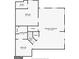 Floor plan showing the layout of the bedroom, bathroom, laundry room and basement at 220 Drumcliff Ct, Tyrone, GA 30290