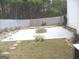 Spacious backyard featuring a stone fire pit with lush landscaping at 7564 Mountain Ridge Ln, Lithonia, GA 30058