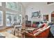 Spacious living room with tall windows, a fireplace, and comfortable seating at 1000 Pleasance Grv, Peachtree City, GA 30269