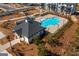 Aerial view of the community pool and pool house at 823 Mackay Crk, Woodstock, GA 30188