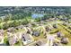 Aerial view of the neighborhood, with lush green golf course and lake surrounding beautiful homes, offering leisure and luxury at 1516 Winward Dr, Locust Grove, GA 30248