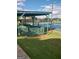 Well-maintained community tennis courts ready for a friendly match with comfortable viewing area at 690 Gateway Ct, Stone Mountain, GA 30087