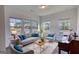 Bright living room featuring three chairs, sofa, hardwood floors and multiple windows offering great natural light at 2929 Rambler Dr, Loganville, GA 30052