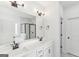 Spacious bathroom vanity featuring double sinks and striking dark hardware at 3278 Greenhill Dr, Villa Rica, GA 30180