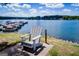 Outdoor lake view featuring a dockside chair, boat dock, and scenic lake at 2279 Lakeview Pkwy, Villa Rica, GA 30180