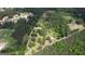 Aerial view of a secluded property with mature trees and a long driveway, offering privacy at 78 N Pomona Rd, Hampton, GA 30228