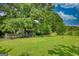 Spacious backyard with lush green grass, mature trees, and a chicken coop, perfect for outdoor enjoyment at 78 N Pomona Rd, Hampton, GA 30228