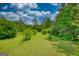 Mature trees and lush shrubs border the grassy backyard at 78 N Pomona Rd, Hampton, GA 30228