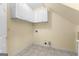 Functional laundry room with tile floors and storage cabinets at 125 Lake Park Dr, Sharpsburg, GA 30277