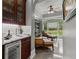 Convenient bar area with a sink, wine cooler, and views of the cozy living room, perfect for entertaining at 4320 Blue Ridge Dr, Douglasville, GA 30135