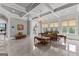 Spacious living room has tiled floors, coffered ceilings, a sofa and views to other rooms at 4320 Blue Ridge Dr, Douglasville, GA 30135