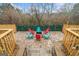 Outdoor patio with pavers, fire pit and colorful seating at 1690 Geranium Ln, Cumming, GA 30040