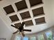 Decorative living room ceiling with ceiling fan at 245 River Laurel Way, Woodstock, GA 30188