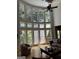 Bright living room with floor-to-ceiling windows, hardwood floors and stylish furniture at 245 River Laurel Way, Woodstock, GA 30188