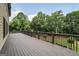 Wide wooden deck with railing offering views of a lush treed backyard, creating a perfect outdoor oasis at 4818 Moon Hollow Ct, Buford, GA 30519