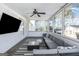 Comfortable screened-in porch with ceiling fan, TV, and outdoor seating at 387 Colvin Dr, Locust Grove, GA 30248