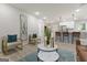Open concept living room and kitchen with modern furniture and stylish decor at 1770 Atherton Dr, Decatur, GA 30035
