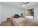 Bedroom with carpet and sliding glass doors to the covered outdoor porch at 3626 Buford # C1, Brookhaven, GA 30329