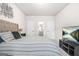 This neutral bedroom features a TV and access to the en-suite bathroom at 361 Traditions Ln, Hampton, GA 30228