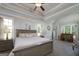 Tranquil main bedroom featuring tray ceilings, large windows, and ample space for relaxation and personalization at 433 Wilson Dr, Mcdonough, GA 30252
