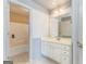 Bathroom featuring a single vanity and a combined tub and shower at 100 Harmony Ct, Dallas, GA 30157