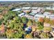Aerial view of neighborhood surrounded by colorful autumn trees and commercial buildings in the background at 1947 Clark Dr, Tucker, GA 30084