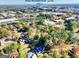 Aerial view of the neighborhood and Stone Mountain Park in the distance, surrounded by trees at 1947 Clark Dr, Tucker, GA 30084