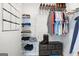 This walk-in closet has organizers for shoes, clothing, and bins at 247 Widener Way, Peachtree City, GA 30269